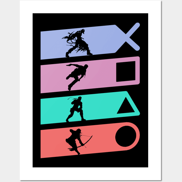 Playstation All Stars Buttons Wall Art by scribblejuice